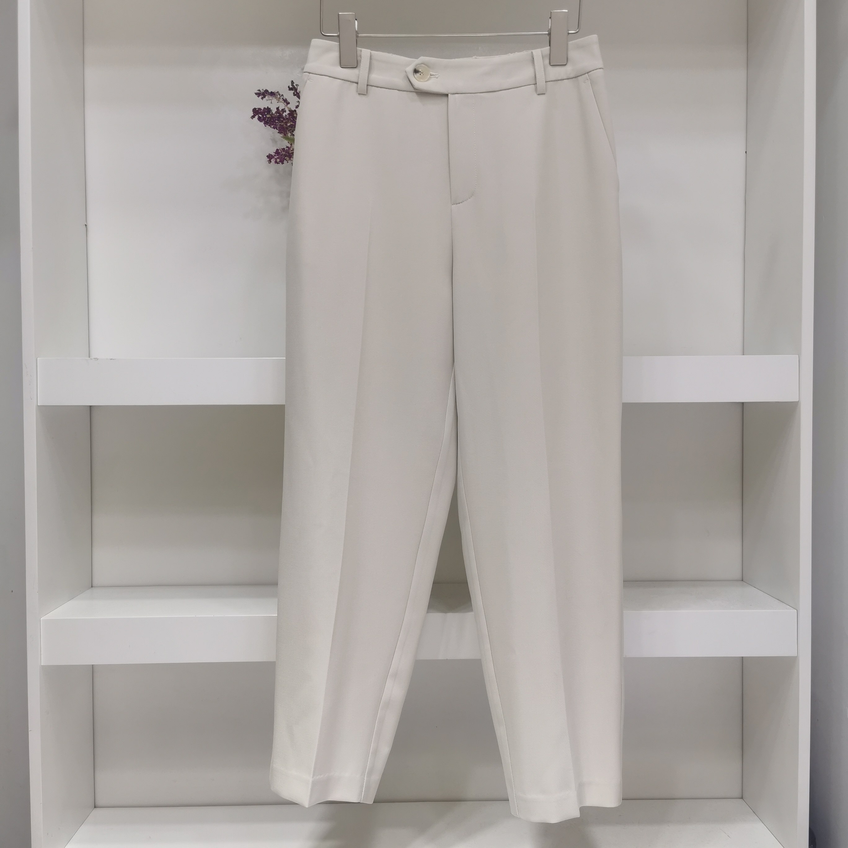 三色薄款九分松紧腰小脚24新款夏款原单职业通勤舒适透气女西服裤