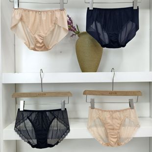 女士三角内裤 Sb中腰蕾丝25出口韩国原单甜美舒适透气网纱性感薄款