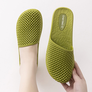 四季 夏 包头凉拖女外穿软橡胶防滑一脚蹬不露趾下水居家洞洞半拖鞋