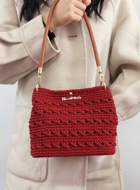 Mcroche魔织高档方形编织包包手工钩织DIY材料包毛线编织包