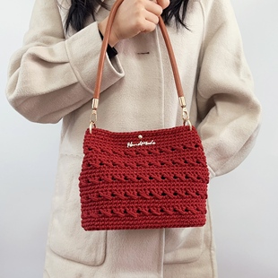 Mcroche魔织高档方形编织包包手工钩织DIY材料包毛线编织包