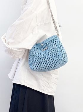 Mcroche魔织手工毛线钩织包包diy编织材料包麦穗单肩斜跨手机包