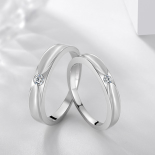 JZ459 新款比翼双飞单钻情侣对戒男女同款情人节戒指赠品首饰