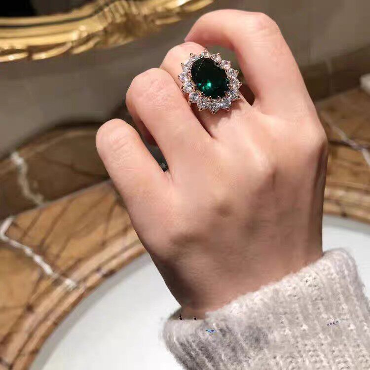 欧美超大鸽子蛋红水晶戒指