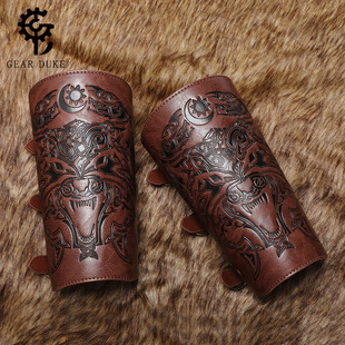 跨境wish亚马逊北欧维京风格压纹护腕 复古骑士臂环 COS舞台道具