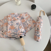 雨伞女高颜值晴雨两用自动太阳伞防晒防紫外线碎花黑胶折叠遮阳伞