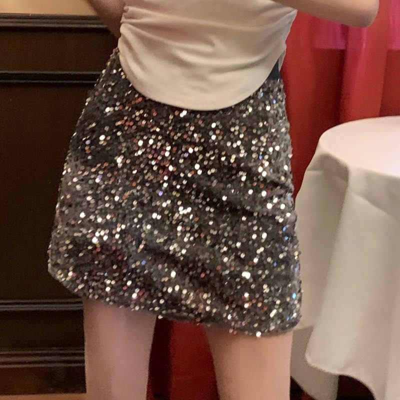 性感辣妹超火亮片A字包臀短裙胖妹妹大码女装轻熟风修身半身裙子,女装/女士精品,半身裙,淘宝优惠券,粉丝福利购,淘宝优惠卷