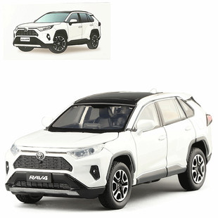 32丰田荣放RAV4越野车转向避震六开门合金汽车模型儿童玩具车