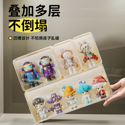 盲盒收纳展示架透明盒子防尘桌面展示柜手办亚克力收纳盒摆件收纳