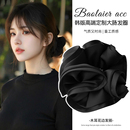 黑色超大大肠发圈女2025新款 头绳丸子头花发绳头饰 高级感洋气时尚