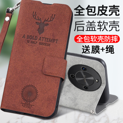 适用华为畅享70x手机壳鹿头翻盖