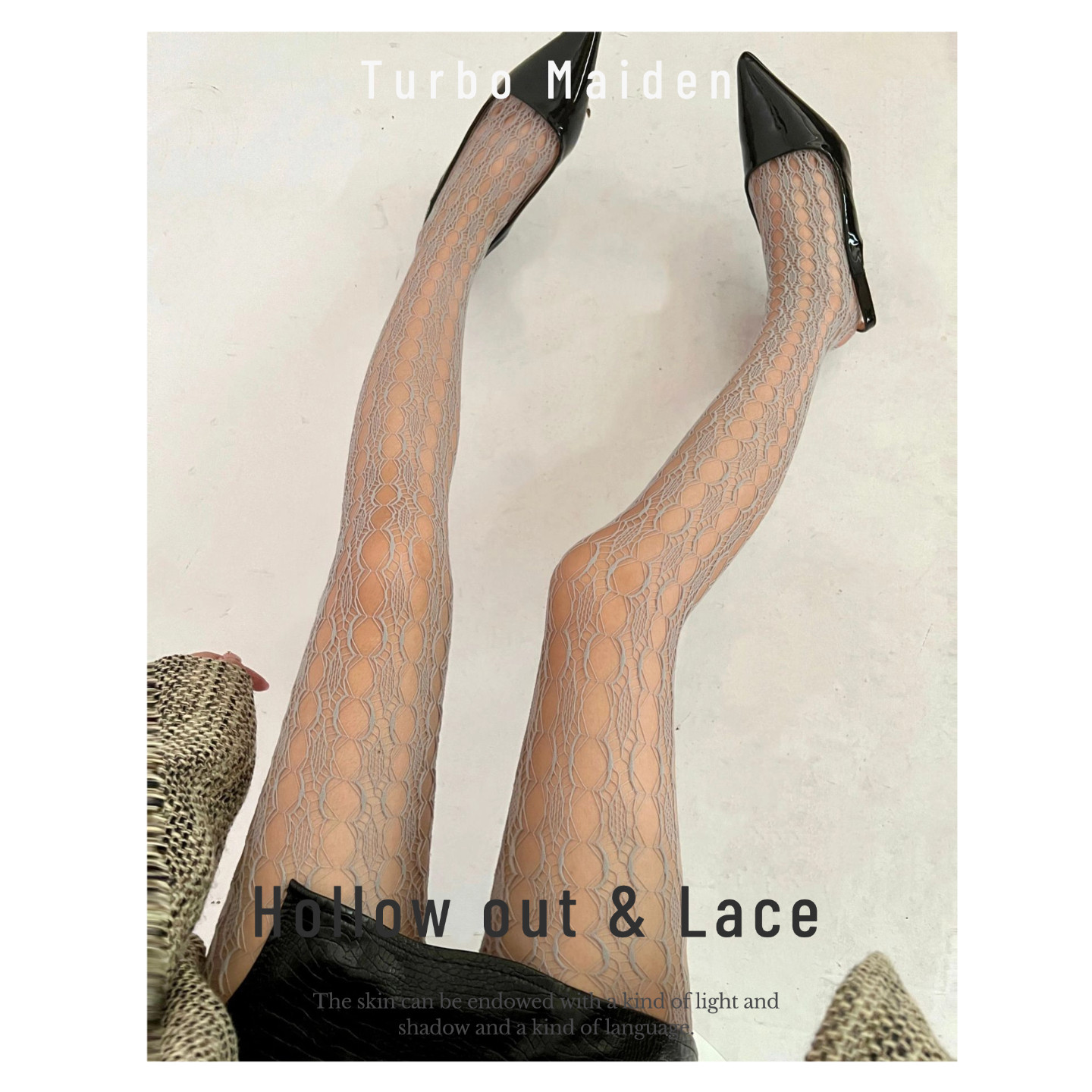 Y2K辣妹镂空蕾丝渔网连裤袜