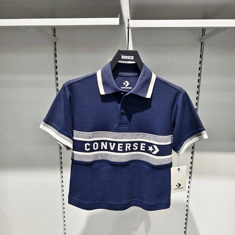 夏季新品Converse匡威童装男女童学院风纯棉短袖POLO衫CV2422092
