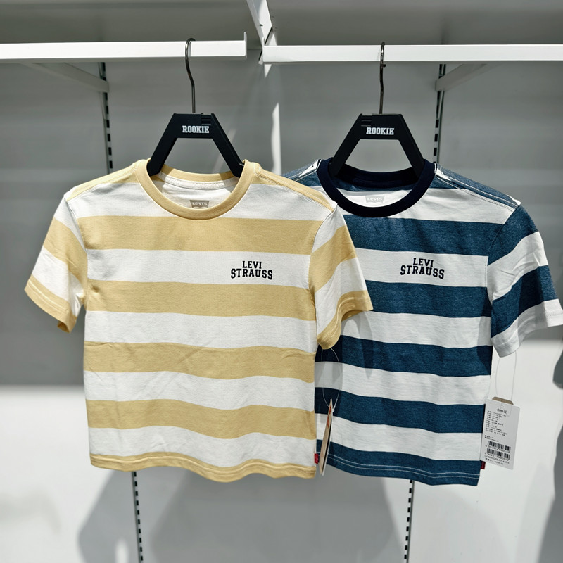 Levi's李维斯26年夏男女童时尚条纹舒适凉爽透气圆领T恤LV2622022