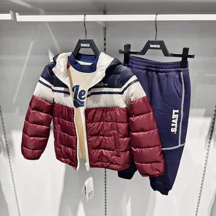 Levis李维斯正品24冬新款男女儿童超轻连帽双面穿羽绒服LV2442321