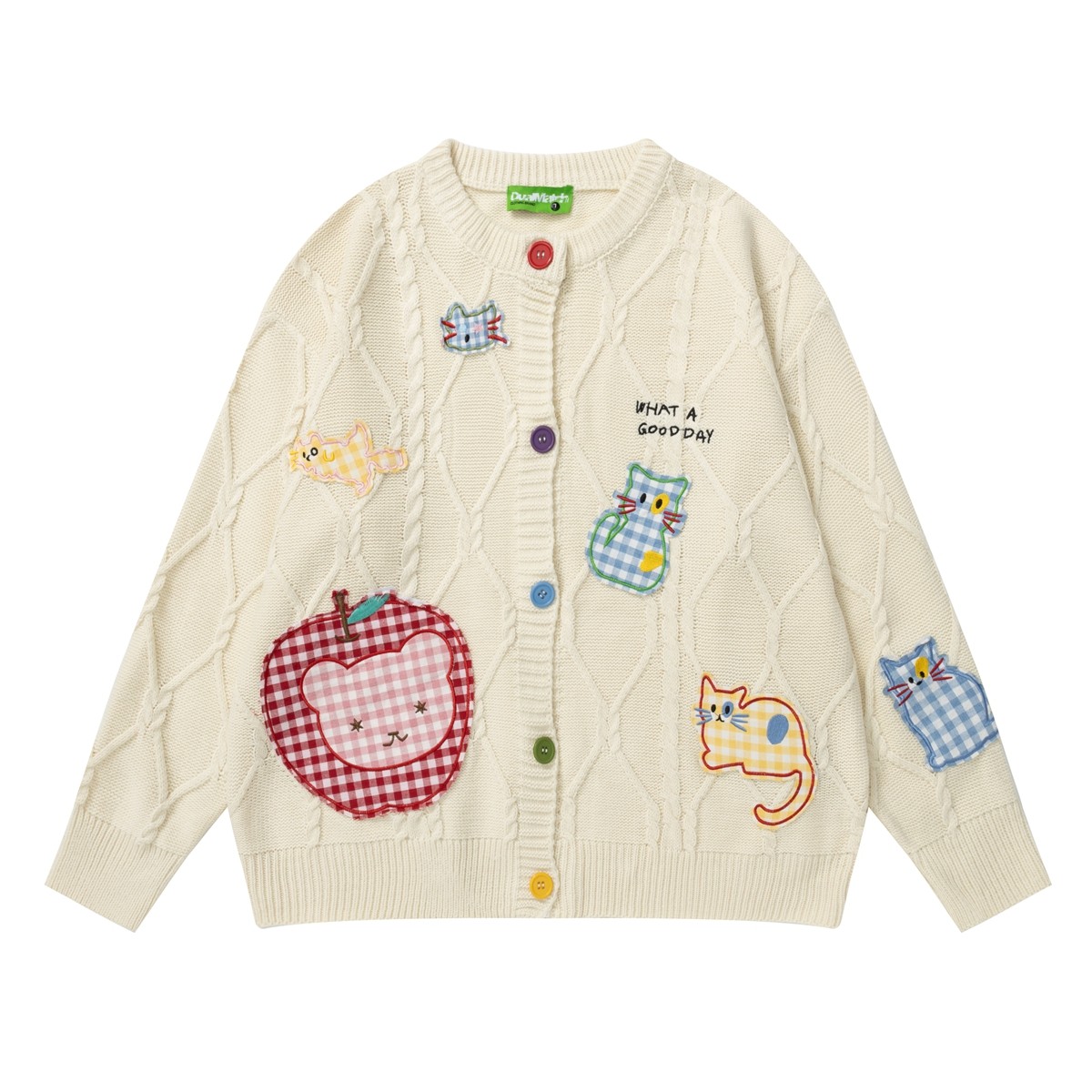 MoCreation 秋冬学院风小猫刺绣开衫毛衣女卡通情侣慵懒针织外套,女装/女士精品,毛衣,淘宝优惠券,粉丝福利购,淘宝优惠卷