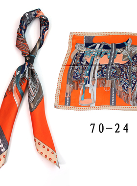 送扣子70方巾男士丝巾情侣波点复古文艺范薄款印花西装衬衫百搭