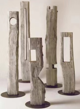 《天圆地方》木质雕塑装置艺术室内软装