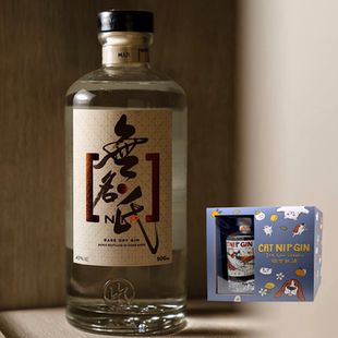 送肥猫细狗礼盒及酒杯 松木茶香结合柑橘香气 香港无名氏珍稀金酒