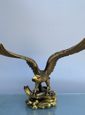 纯铜老鹰摆件大号小号雄鹰展翅大展宏图开业礼品办公室装饰品