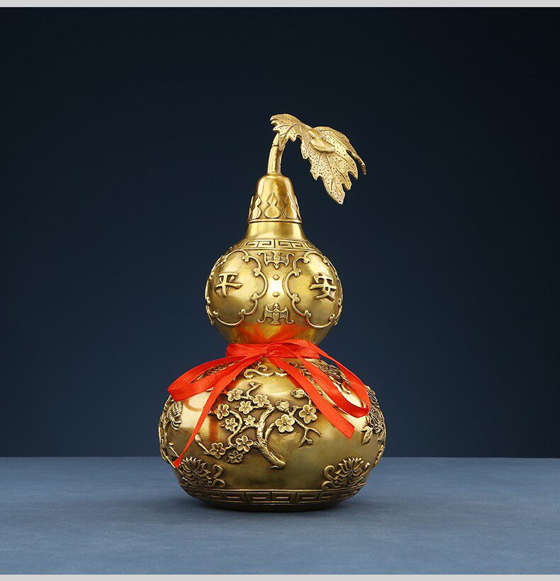 铜葫芦四季平安葫芦摆件福寿四神镇宅葫芦招财进宝玄关家居办公室