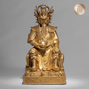 纯铜座龙王摆件井龙王河龙王爷家用供养神像五湖四海龙王铜龙五爷