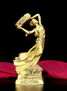 黄铜女娲补天女娲娘娘大地圣母摆件家居店铺铜摆件厂家