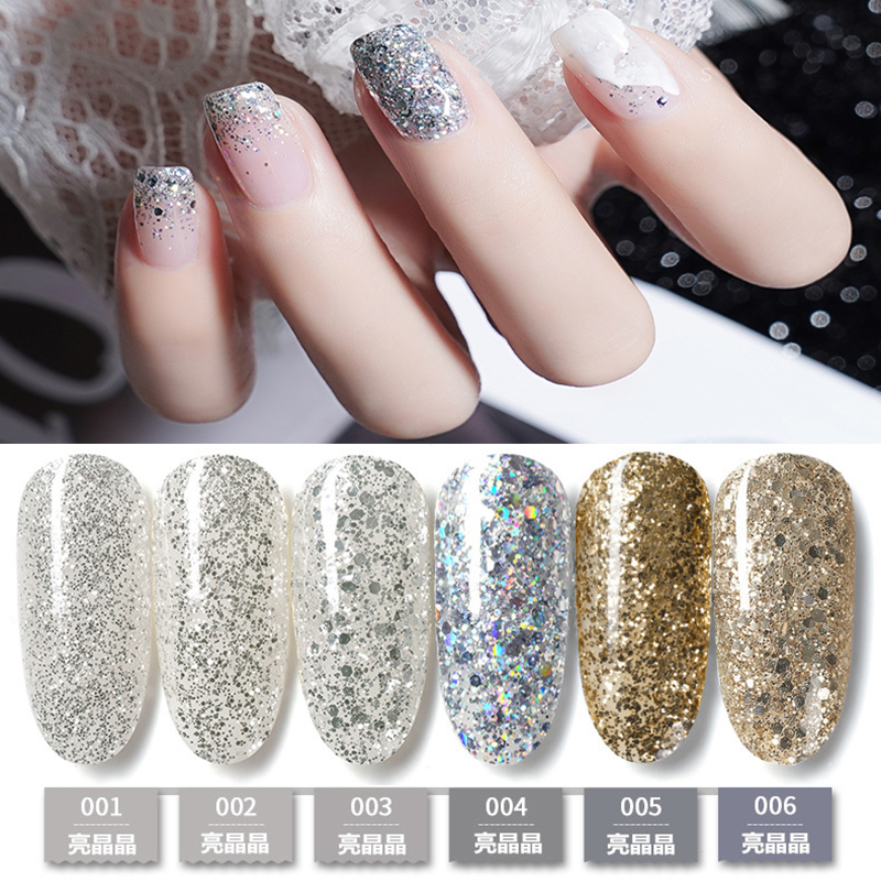 美甲亮晶晶闪粉大亮片光疗甲油胶