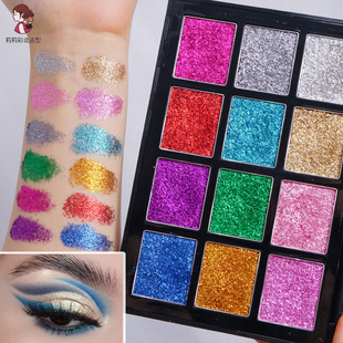 舞台妆眼影盘爆闪啫喱膏化妆师专用亮片亮晶晶大闪片卡梅拉眼影盘