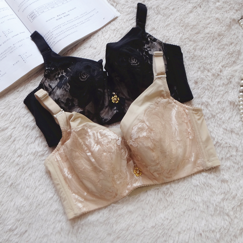 全罩杯大胸显小薄杯上托侧收文胸