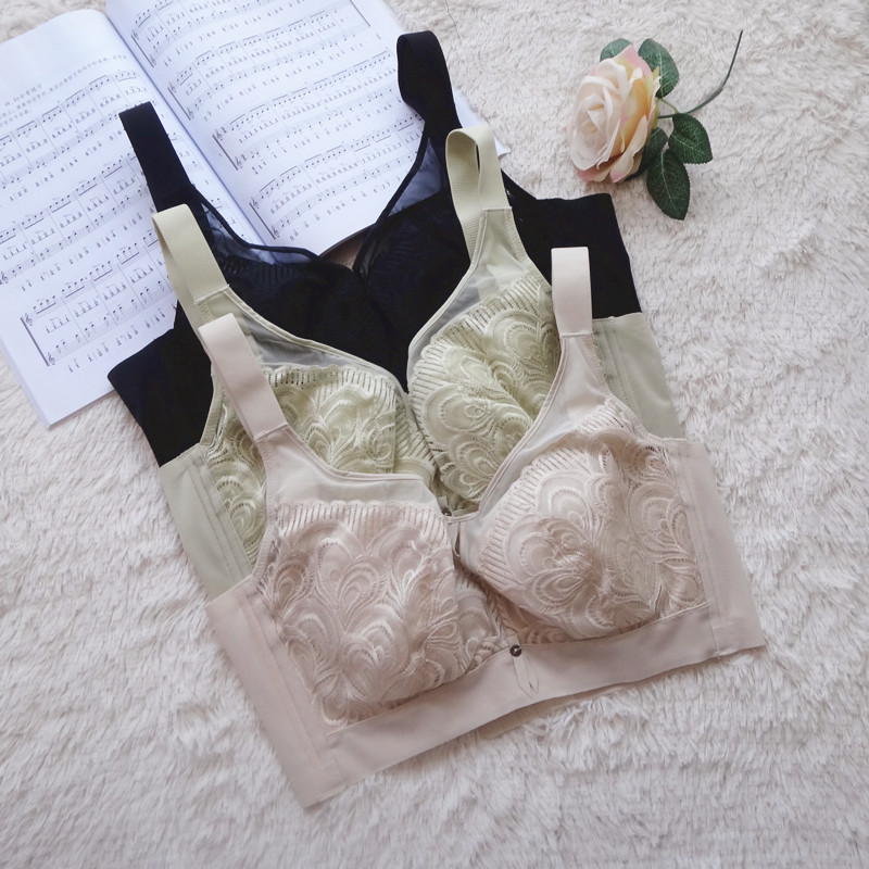 性感镂空光面侧收上托显小文胸