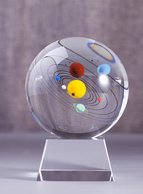 3D太阳系模型银河系水晶球八大行星礼品生日礼物送男女友同学创意