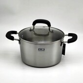 沃象家用特厚一体成型锅底不锈钢汤锅炖锅煮面小蒸泡面锅加深双耳