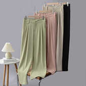 西装 春秋新款 子大码 高级感西裤 阔腿裤 高腰垂感直筒微胖mm窄版 女裤