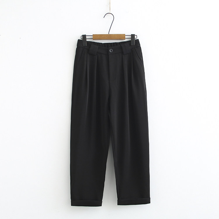 2020夏装新款大码女士休闲裤胖MM松紧腰垂感高腰哈伦薄款九分裤