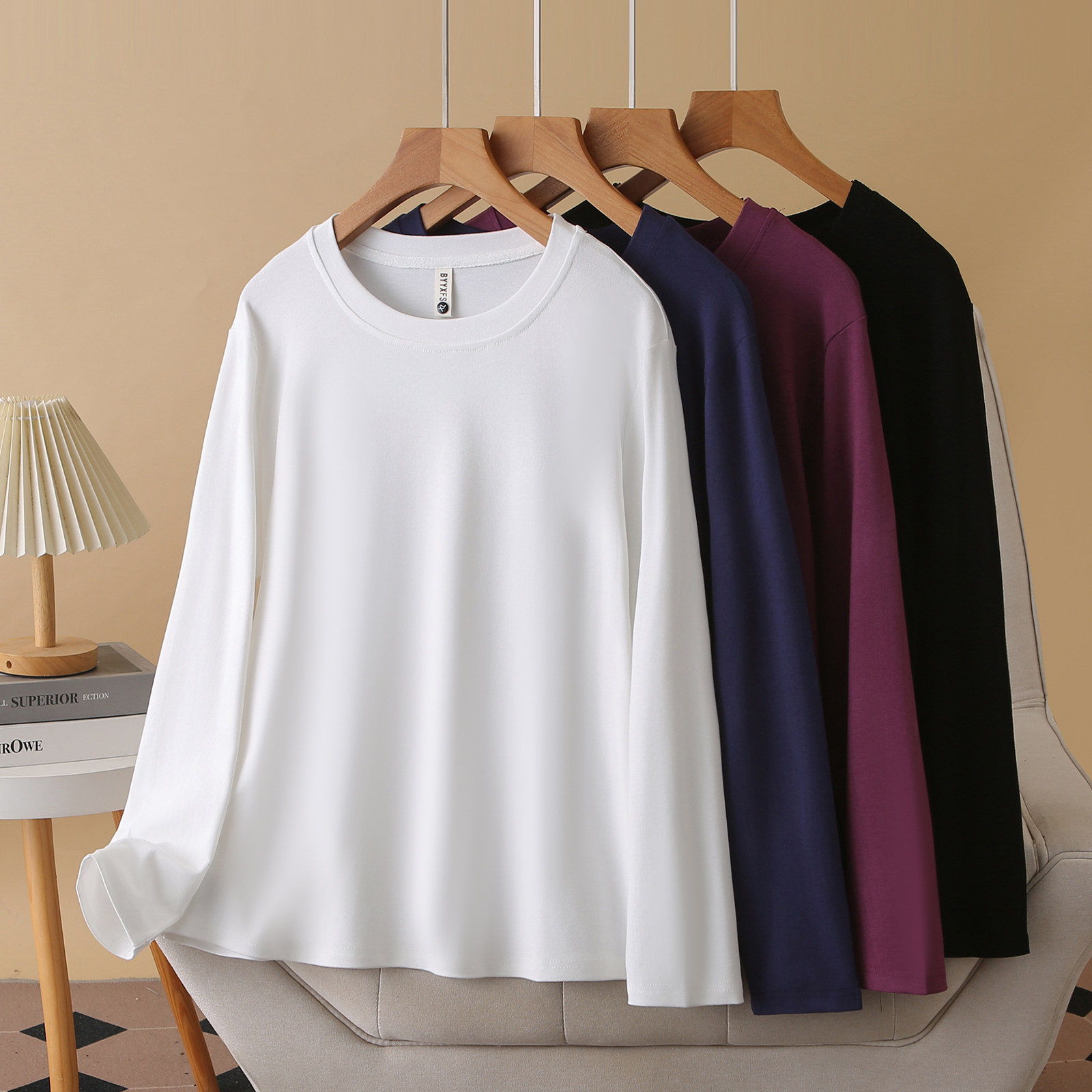 大码女装长袖打底衫女秋季内搭时尚设计感小衫宽松遮肚子上衣T恤,女装/女士精品,T恤,淘宝优惠券,粉丝福利购,淘宝优惠卷