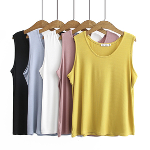 新款 女士百搭打底衫 2023夏装 大码 背心 胖MM修身 显瘦弹力坑条无袖