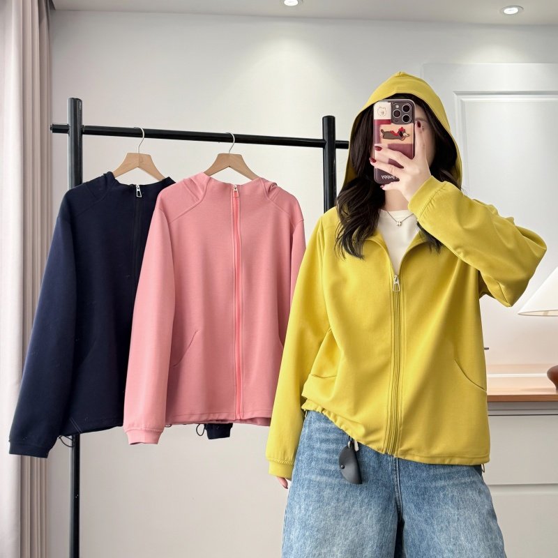 2026春季新款韩版宽松连帽拉链短外套大码显瘦百搭休闲卫衣开衫,女装/女士精品,短外套,淘宝优惠券,粉丝福利购,淘宝优惠卷
