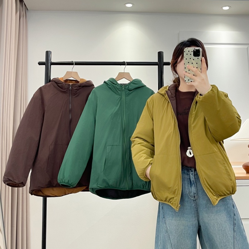 大码连帽拉链两面穿棉服