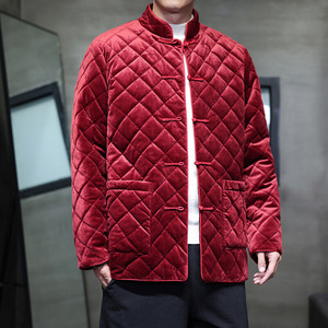 2025秋冬风男装丽丝绒唐装汉服棉衣外套大码C229-Y1127-P160图片