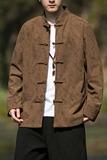 2024秋冬风男装灯芯绒复古中式盘扣唐装汉服C229/Y765/P100，男装夹克，电商C229