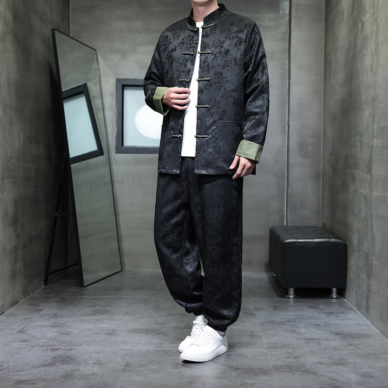 2025秋冬风男装唐装汉服中式套装两件套大码C229-TZ362-P160,男装休闲套装,电商C229