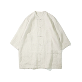 2024夏风男装亚麻唐装汉服短袖五分袖衬衫衬衣C229/Y604/P55，男装衬衫，电商C229