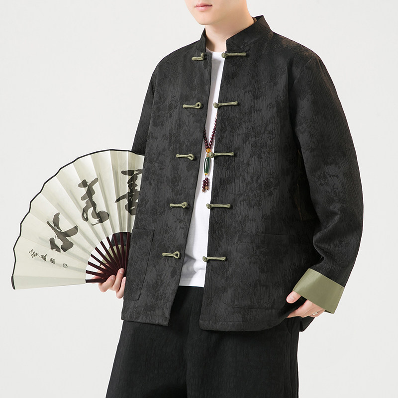 2024秋冬风男装盘扣提花中式唐装汉服夹克外套C229/Y764/P100图片