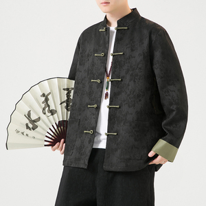 2024秋冬风男装盘扣提花中式唐装汉服夹克外套C229/Y764/P100图片