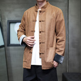 2025秋冬风男装鹿皮绒唐装汉服夹克外套大码C229-Y1116-P120，男装夹克，电商C229