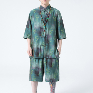 2024春夏新款风男装冰丝唐装汉服套装两件套C229-TZ360-P100图片