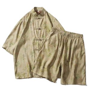 2024春夏风男装盘扣中式唐装汉服套装两件套C229-TZ360-P100图片