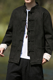 2024冬风男装鹿皮绒复古中式唐装汉服夹克外套C229/Y506/P100，男装夹克，电商C229