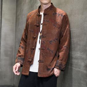 2024秋冬风男装印花中式唐装复古汉服夹克外套C229/Y768/P100图片